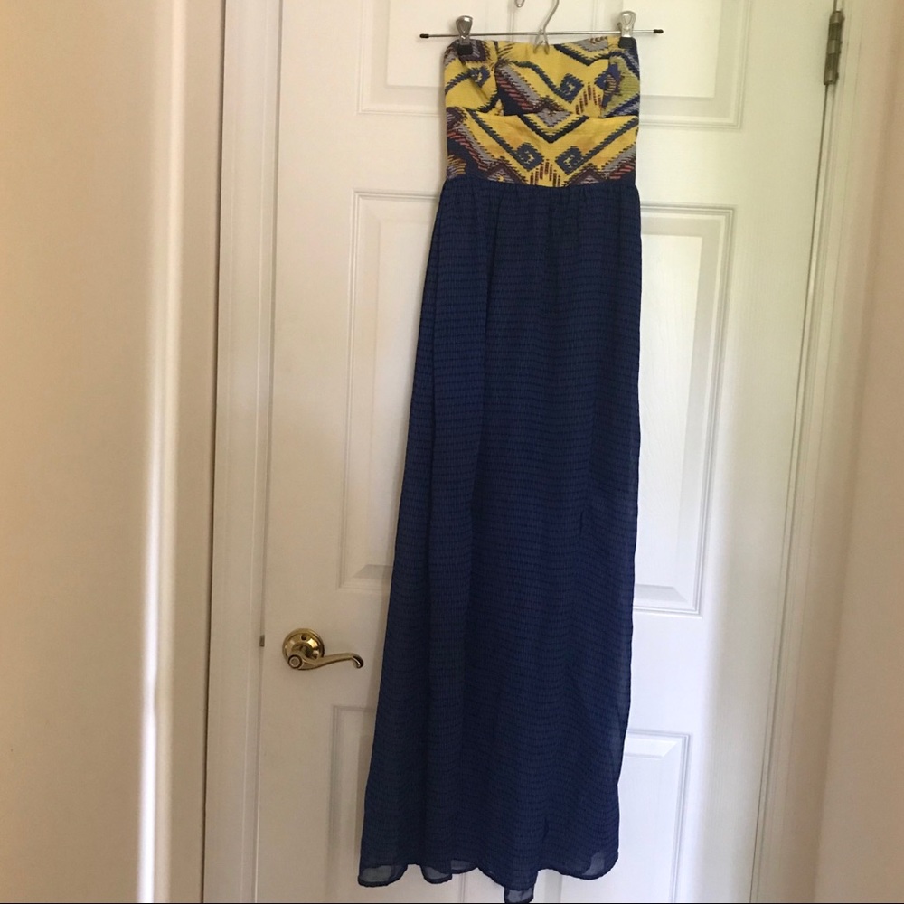 Strapless Maxi Dress with Slits
